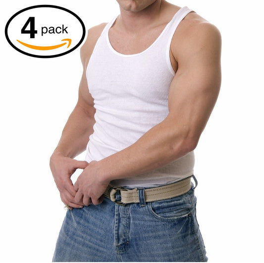 Hanes Men's 4-Pack White A-Shirt (XX-Large, White)