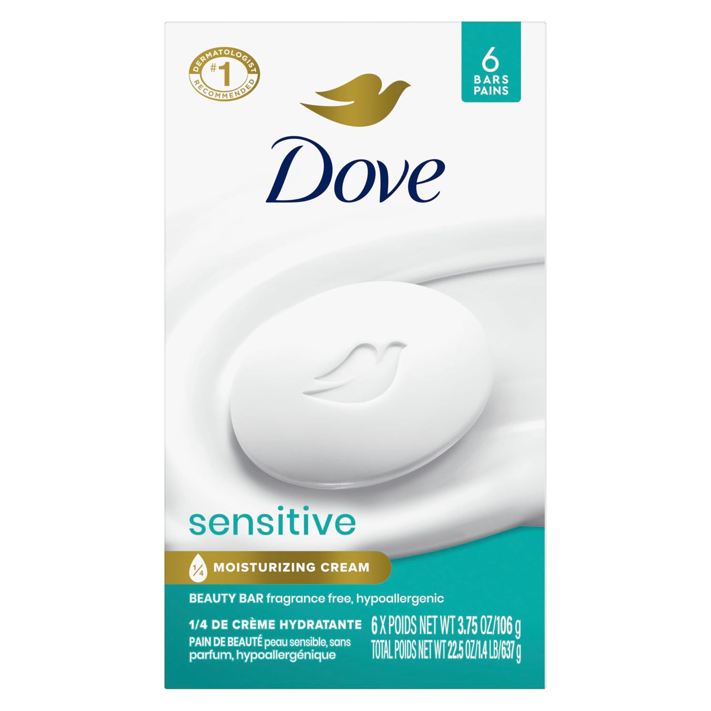 Dove Bar Soap for Sensitive Skin 3.15 oz (Pack of 4)