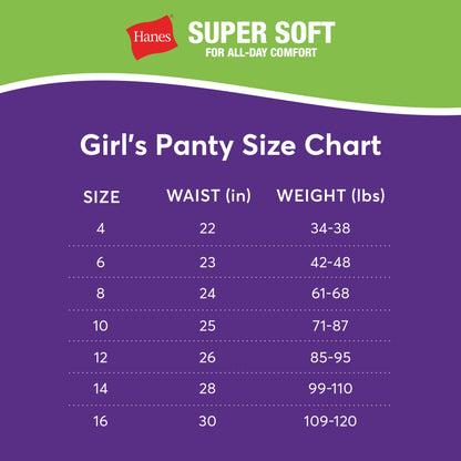 Hanes Girls' 18-Pack Hipster Bundle, Assorted, 6