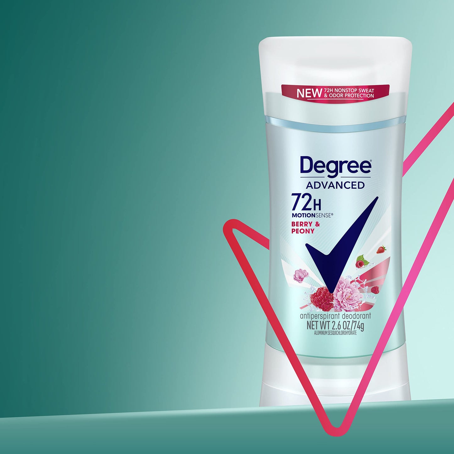 Degree MotionSense Antiperspirant Deodorant for Women Berry & Peony 2.6 oz, Pack of 12