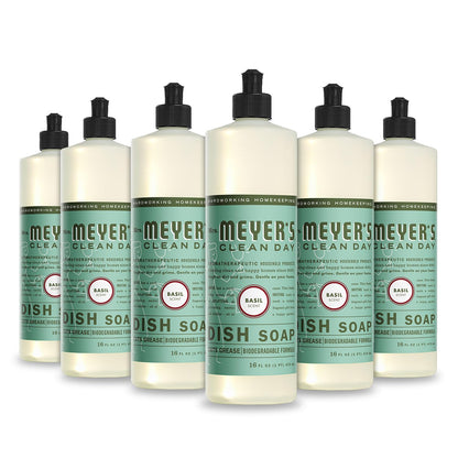MRS. MEYER'S CLEAN DAY Liquid Dish Soap, Biodegradable Formula, Limited Edition Mint, 16 fl. oz - Pack of 3