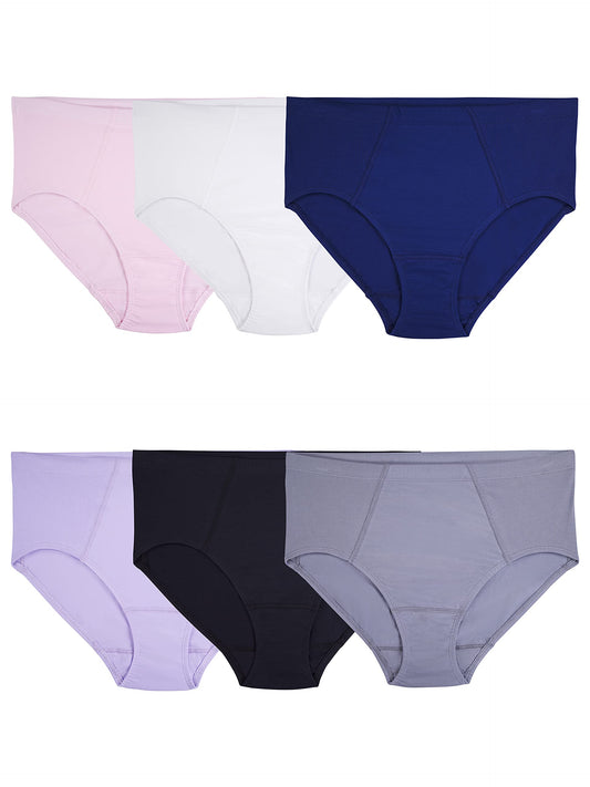 Fruit of the Loom womens Fit for Me Plus Size Underwear Briefs, Brief - Flexible Fit Assorted, 10 US