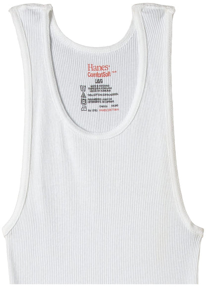 Hanes Tagless ComfortSoft Cotton A-Shirt (B3723N) White, XL