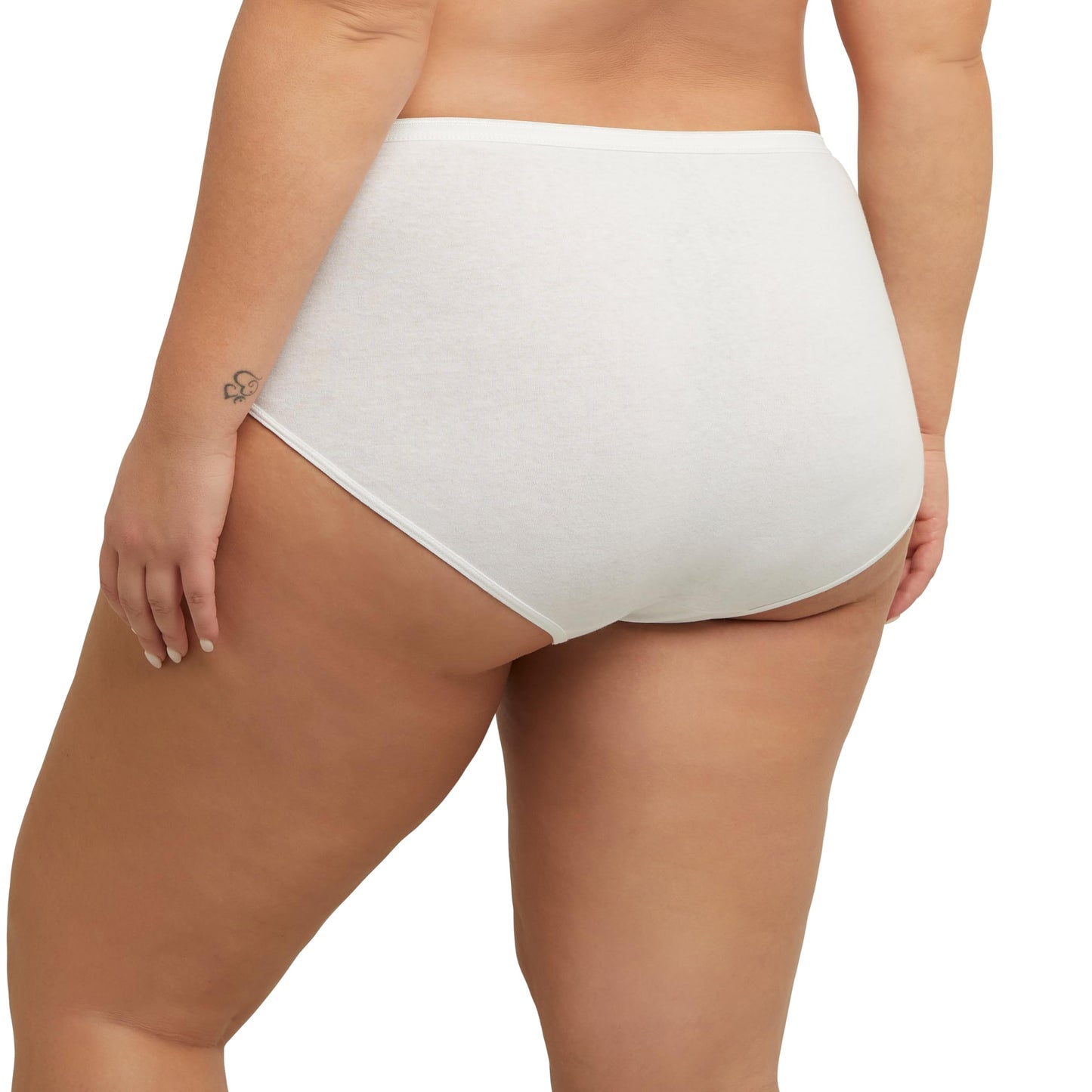 Hanes Women's Plus Size Cool Comfort Cotton Brief 6-Pack, White, 9