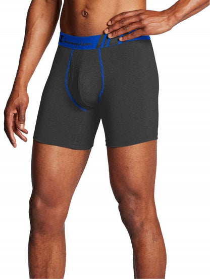 Champion Men's 2-Pack Odor Control Tech Performance Boxer Brief, Black/Black, Small