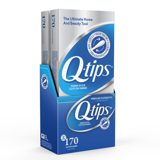 Q-tips Cotton Swabs 170 Count 2-Pack - Original Cotton Swabs with Soft Tips, Makeup Tools, Beauty, Personal Care & Household Essentials