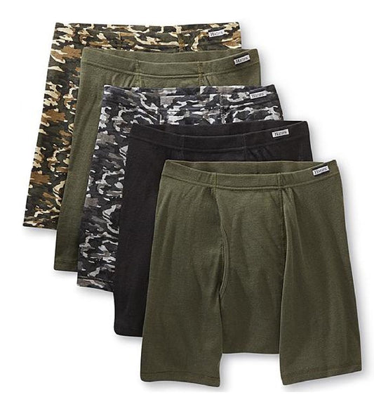 Hanes Men's 5 Pack ComfortSoft Waistband Boxer Briefs (X-Large, Camouflage Prints)