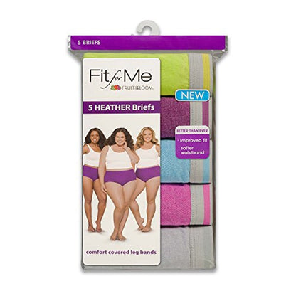 Fruit of the Loom Women's Plus Size Fit for Me 5 Pack Cotton Panties, Assorted, 3X-Large (10)