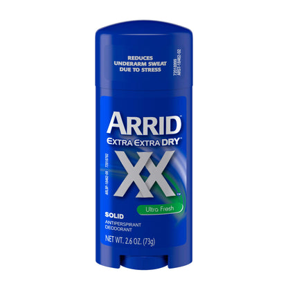 Arrid XX Ultra Fresh, Extra Extra Dry, Solid Antiperspirant Deodorant, 2.6 Oz. (Pack of 3)