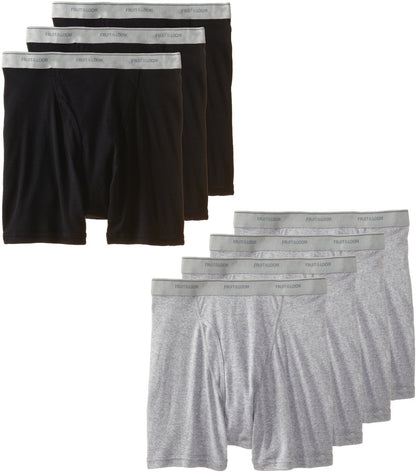 Fruit of the Loom Men's Stripe/Solid Assorted Boxer Briefs,Assorted,Medium(Pack of 4)