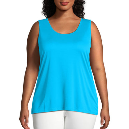 JUST MY SIZE womens Cooldri Performance Scoopneck Tank Top Shirt, Vivid Fuchsia, 20 US