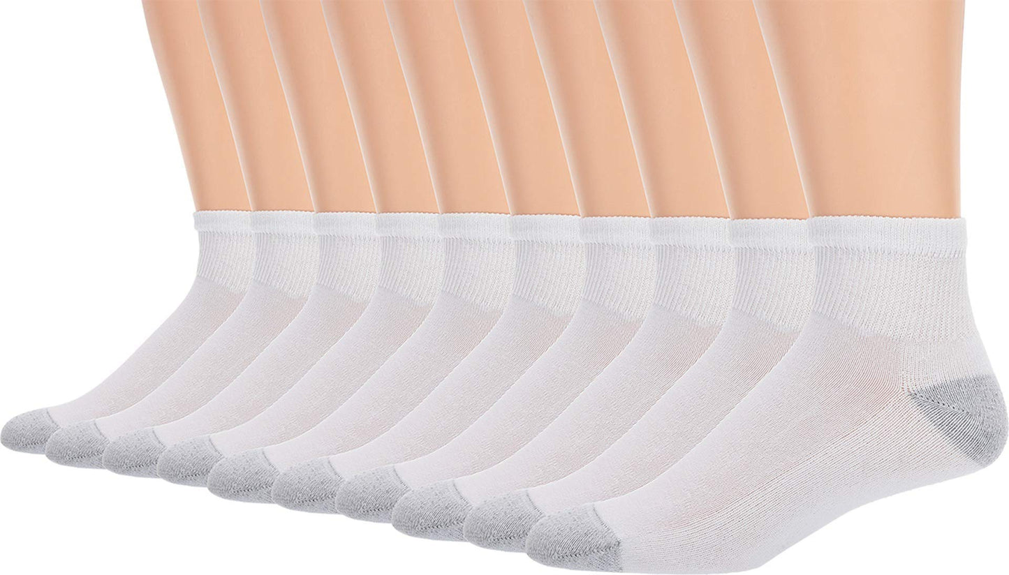 Hanes Platinum 10-Pack Ankle Socks White 10-13 (US Men's 6-12 Shoe Size)