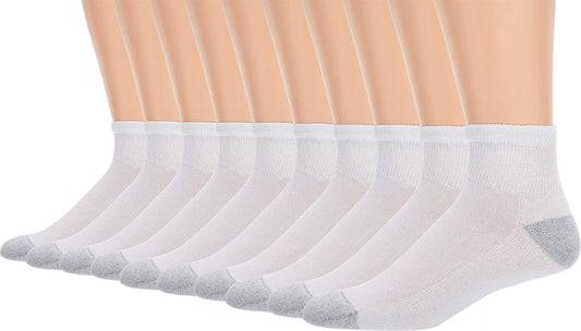 Hanes Platinum 10-Pack Ankle Socks White 10-13 (US Men's 6-12 Shoe Size)