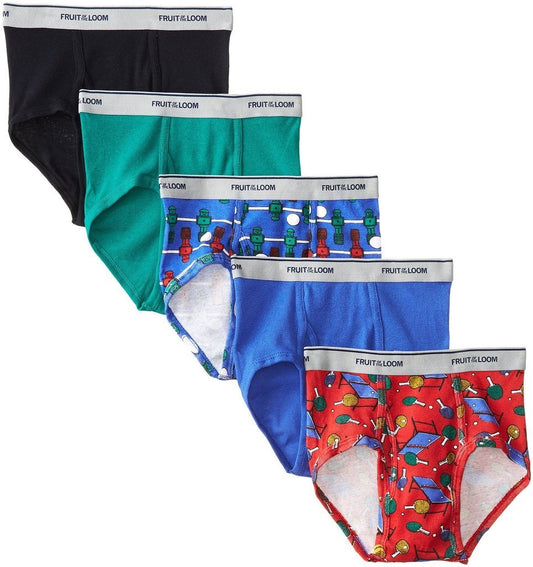 Fruit of the Loom Big Boys' Fashion Brief, Dungaree, Playa Blue, Slate Blue, Heather Gray, size Xlarge