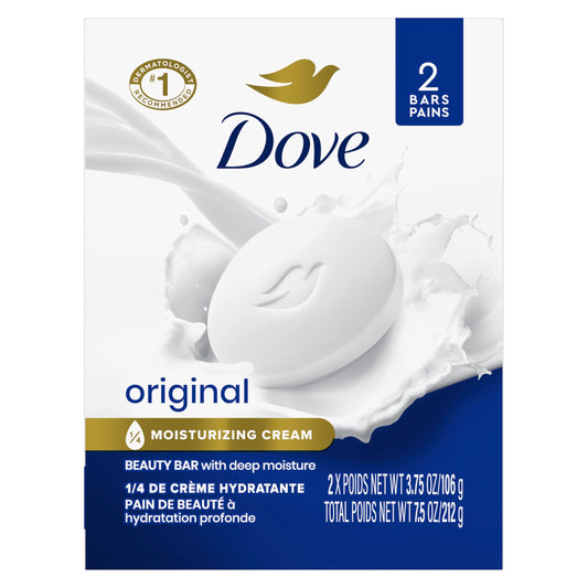 DOVE Beauty Bar White 4 oz, 2 Bar