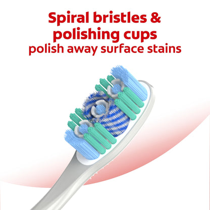 Colgate 360 Optic White Whitening Toothbrush, Adult Soft Toothbrush with Whitening Cups, Helps Whiten Teeth and Removes Odor Causing Bacteria, 4 Pack