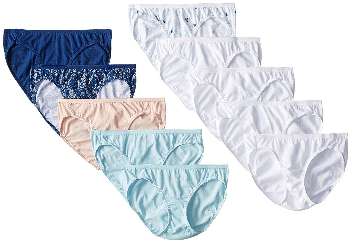Hanes Women's Cotton Bikini Panties (Pack of 10) (Assorted, 12 / XXXXX-Large (Hips 50" - 51"))