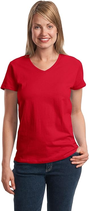 Hanes Women's Relaxed Fit Authentic Essentials Short Sleeve V-neck T-Shirt