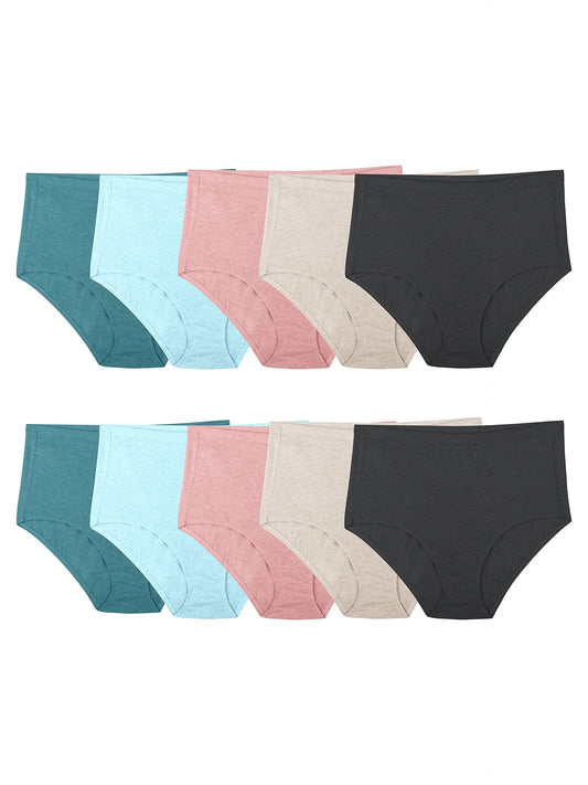 Fruit of the Loom womens Beyondsoft Underwear (Regular & Plus Size) Briefs, Plus Size Brief - Cotton Blend 10 Pack Assorted Colors, 13 US