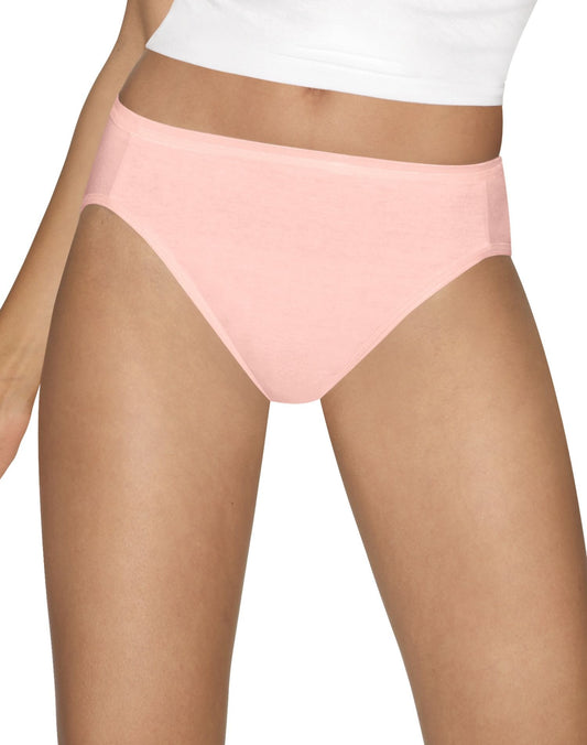 Hanes Women`s Ultimate Cotton Comfort Hi-Cut Panties Assorted Colors & Prints 4-Pack