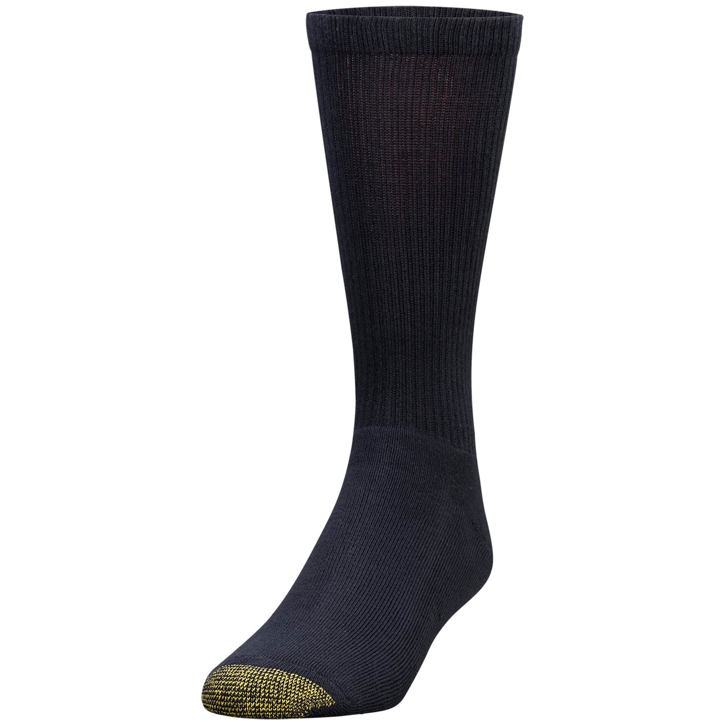 GOLDTOE Men's Uptown Crew Socks, 3-Pairs, Black, Large