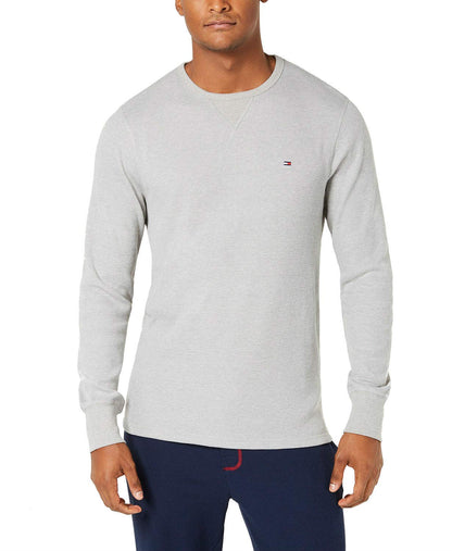 Tommy Hilfiger Thermal Long Sleeve Crew Neck Shirt Grey