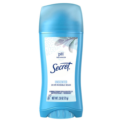 Secret Sld Inv Unscnted Size 2.6z Secret Unscented Invisible Solid Antiperspirant Deodorant,(pack of 3)