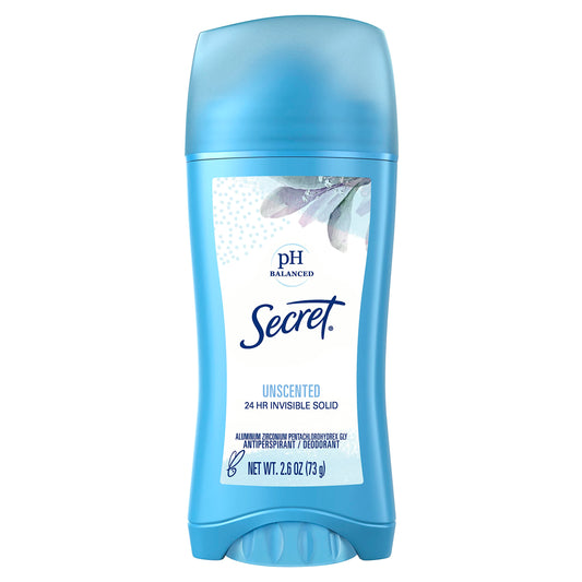 Secret Sld Inv Unscnted Size 2.6z Secret Unscented Invisible Solid Antiperspirant Deodorant,(pack of 3)