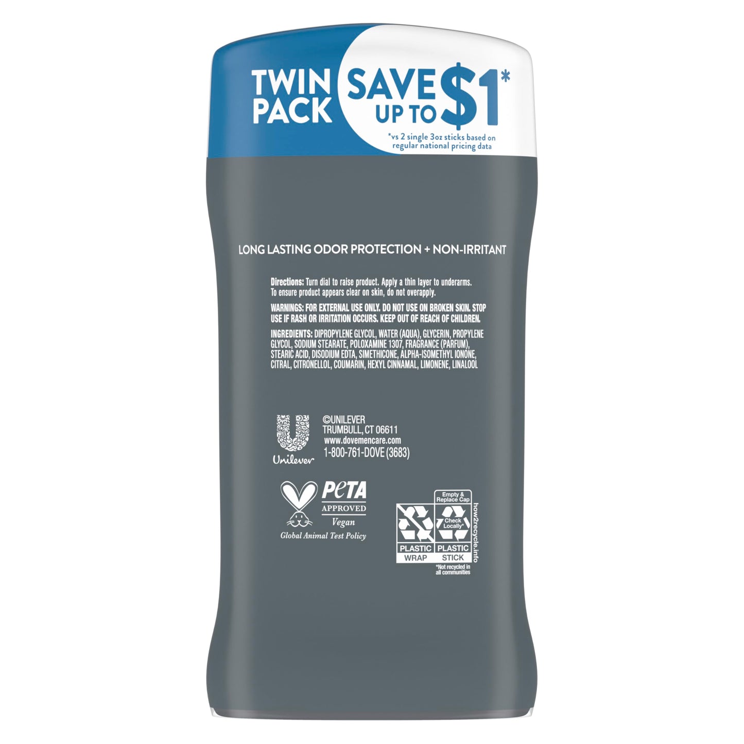 Dove Men+Care Deodorant Stick, Clean Comfort 3 Ounce (Pack of 2) (Packaging may vary)