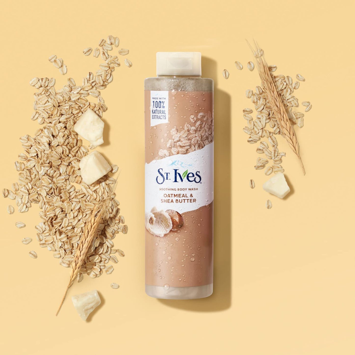St. Ives Body Wash - Soothing Moisturizing Cleanser with Oatmeal & Shea Butter, Made with Plant-Based Cleansers and 100% Natural Extracts, 16 Oz Ea (Pack of 6)