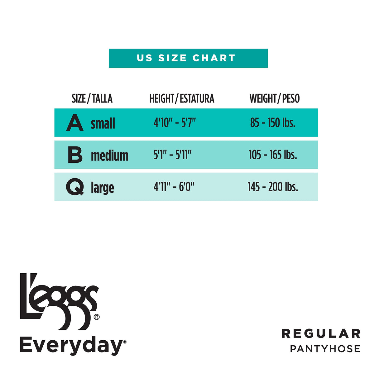 L'eggs Everyday Standard-Panty Sheer Toe Pantyhose for All Day Comfort, 100% Nylon, Suntan, Size A (Pack of 4)