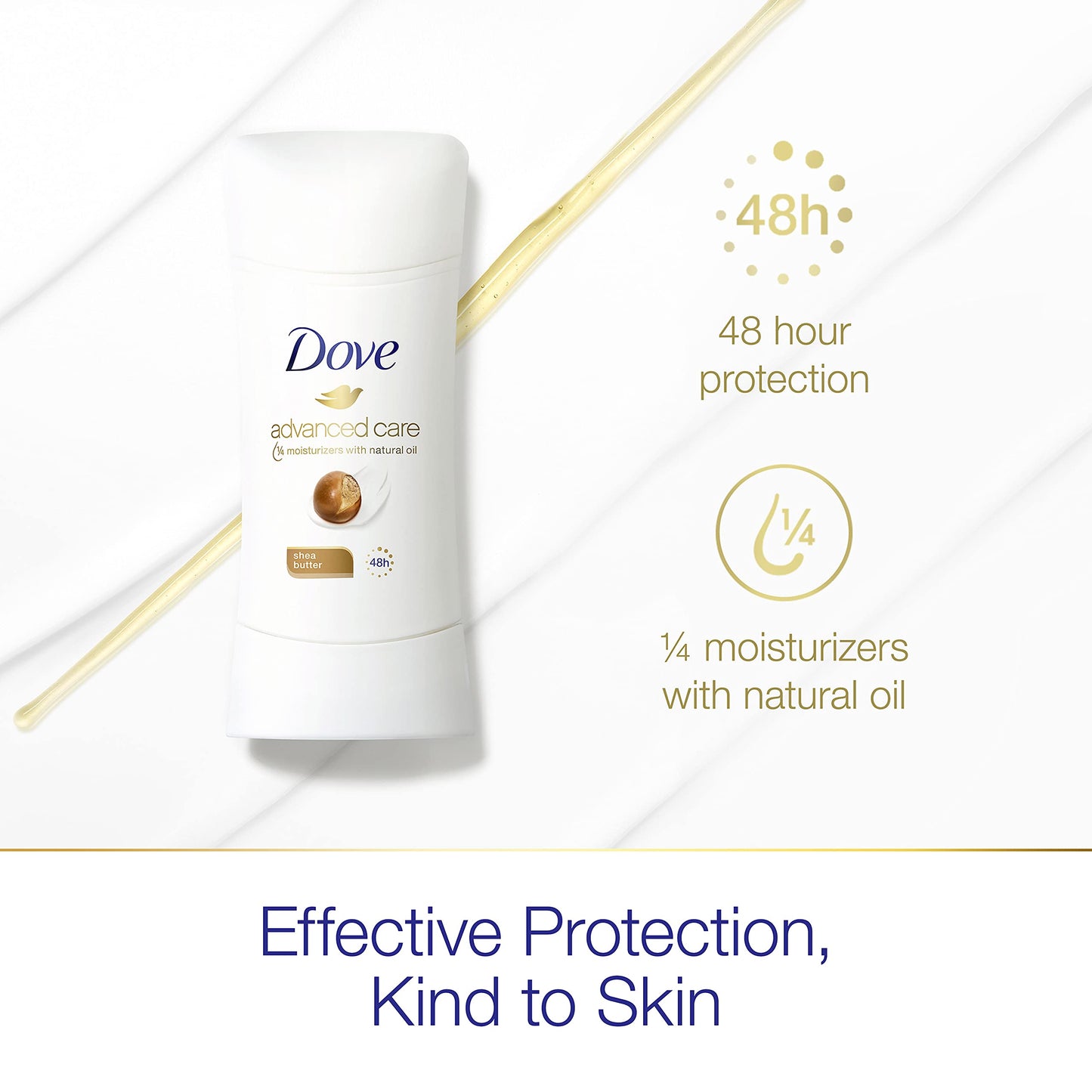 Dove Advanced Care Antiperspirant Deodorant Stick for Women, Shea Butter, for 48 Hour Protection And Soft And Comfortable Underarms, 2.6 oz