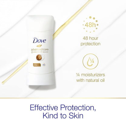 Dove Advanced Care Antiperspirant Deodorant Stick for Women, Shea Butter, for 48 Hour Protection And Soft And Comfortable Underarms, 2.6 oz
