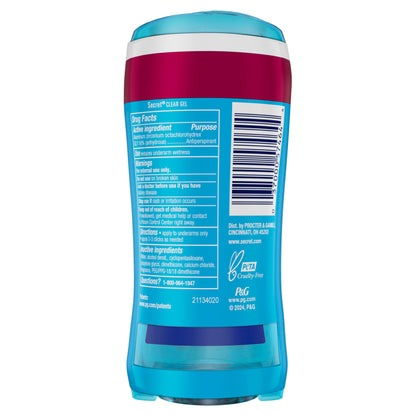 Secret Fresh Antiperspirant Deodorant for Women, 72hr Breathable Sweat & Odor Protection, Instant Freshness & Gentle, PH Balancing Minerals, Clear Gel, Refreshing Berry Scent, 2.6 oz (Pack of 2)