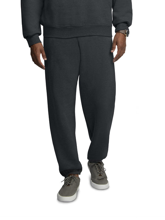 Fruit of the Loom Men's Eversoft Fleece Elastic Bottom Sweatpants with Pockets, Relaxed Fit, Moisture Wicking, Breathable, 12 Pack-Grey Heather, 4X-Large