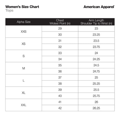 American Apparel Women Cotton Spandex Julliard Long Sleeve Top, White, Large