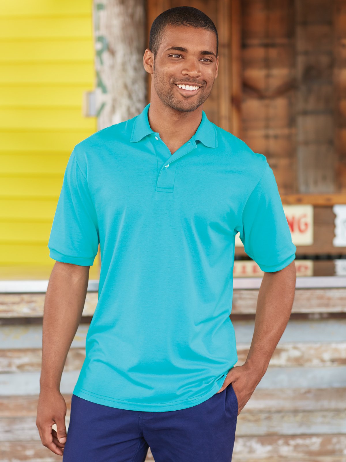 Jerzees mens 437 polo shirts, Light Blue, 2X US
