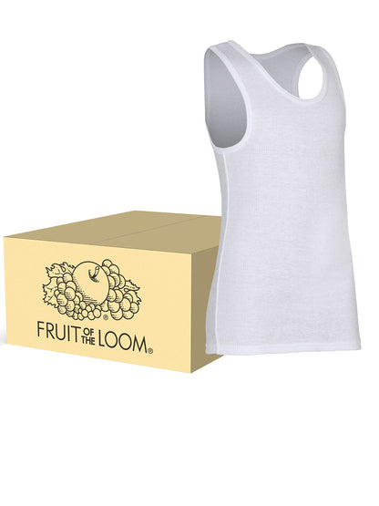 Fruit of the Loom Boys' Cotton Tank Top Undershirt (Multipack), Boys-120-White, X-Large