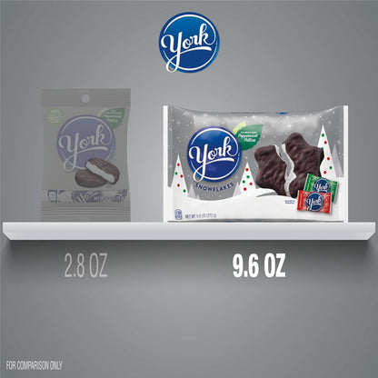YORK Dark Chocolate Peppermint Patties Snowflakes, Christmas Stocking Stuffer Candy Bag, 9.6 oz