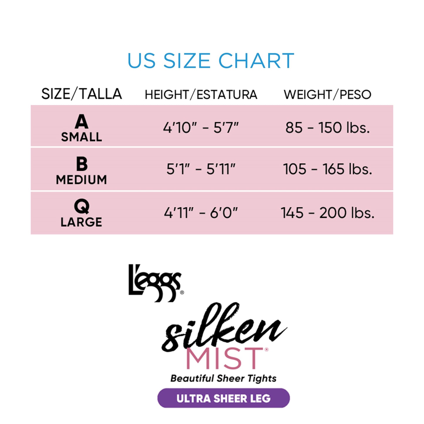 L'eggs Silken Mist Ultra Sheer Women's Tights with Run Resist, Control Top, Sheer Toe, Nude, Size Q (Pack of 3)