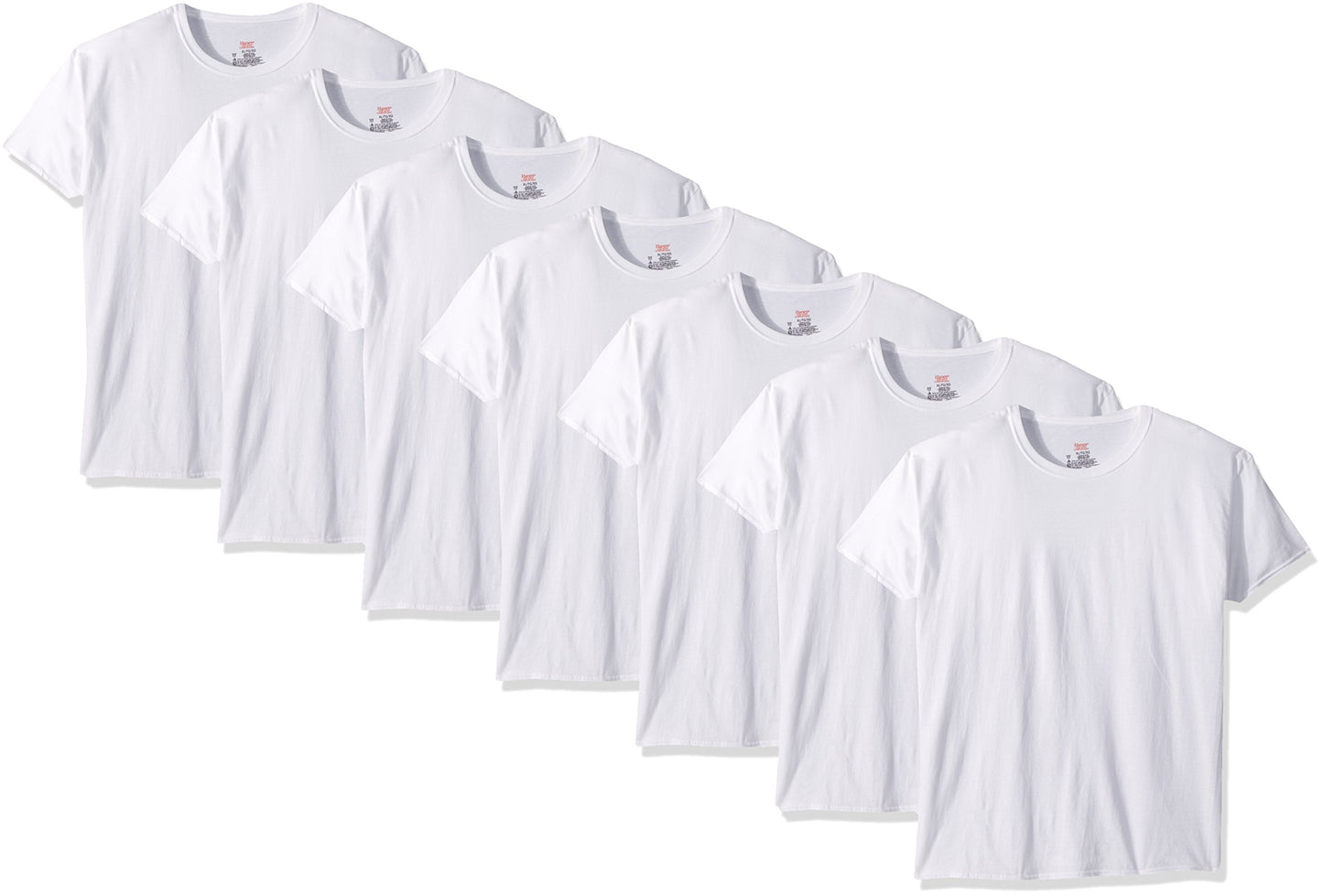 Hanes Ultimate mens Control Crew Neck - Multiple Packs Available undershirts, White 7 Pack, X-Large US