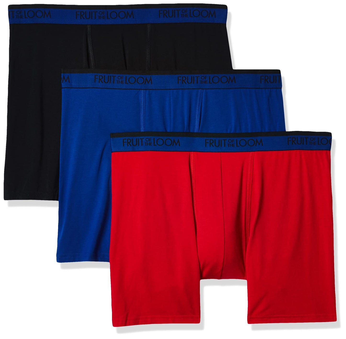 Fruit of the Loom Men's 3-Pack Premium Cool Blend Boxer Brief, Black/Gray, X-Large
