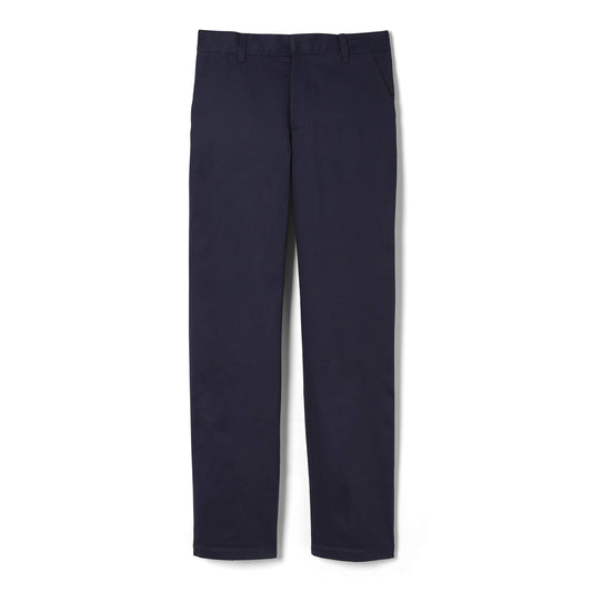 French Toast Little Boys' Flat Front Double Knee Pant with Adjustable Waist, Navy, 6