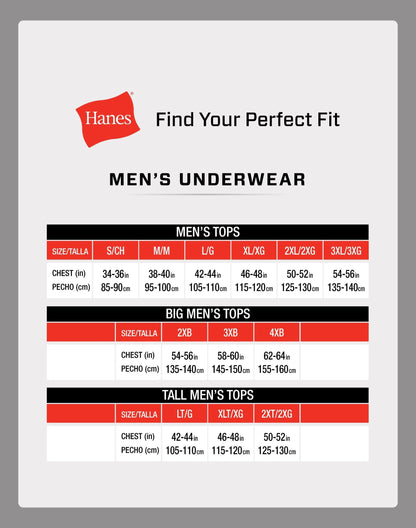 Hanes Mens Ultimate Tall Soft and Breathable Crewneck Undershirt 4-Pack, LT White
