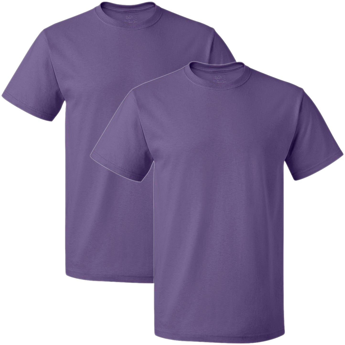 Fruit of the Loom Men's Lightweight Cotton Tees (Short & Long Sleeve), Crew-2 Pack-Heather Grey, XX-Large