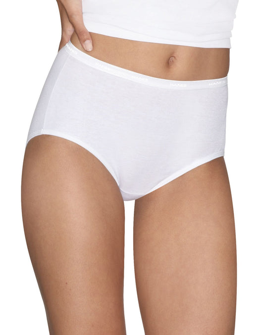 Hanes Womens Platinum 4-Pack Cotton Creations Brief, 8, White