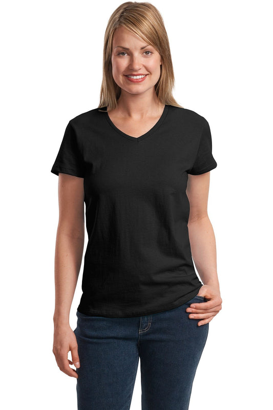 Hanes Relaxed Fit Women's ComfortSoft V-Neck T-Shirt Black