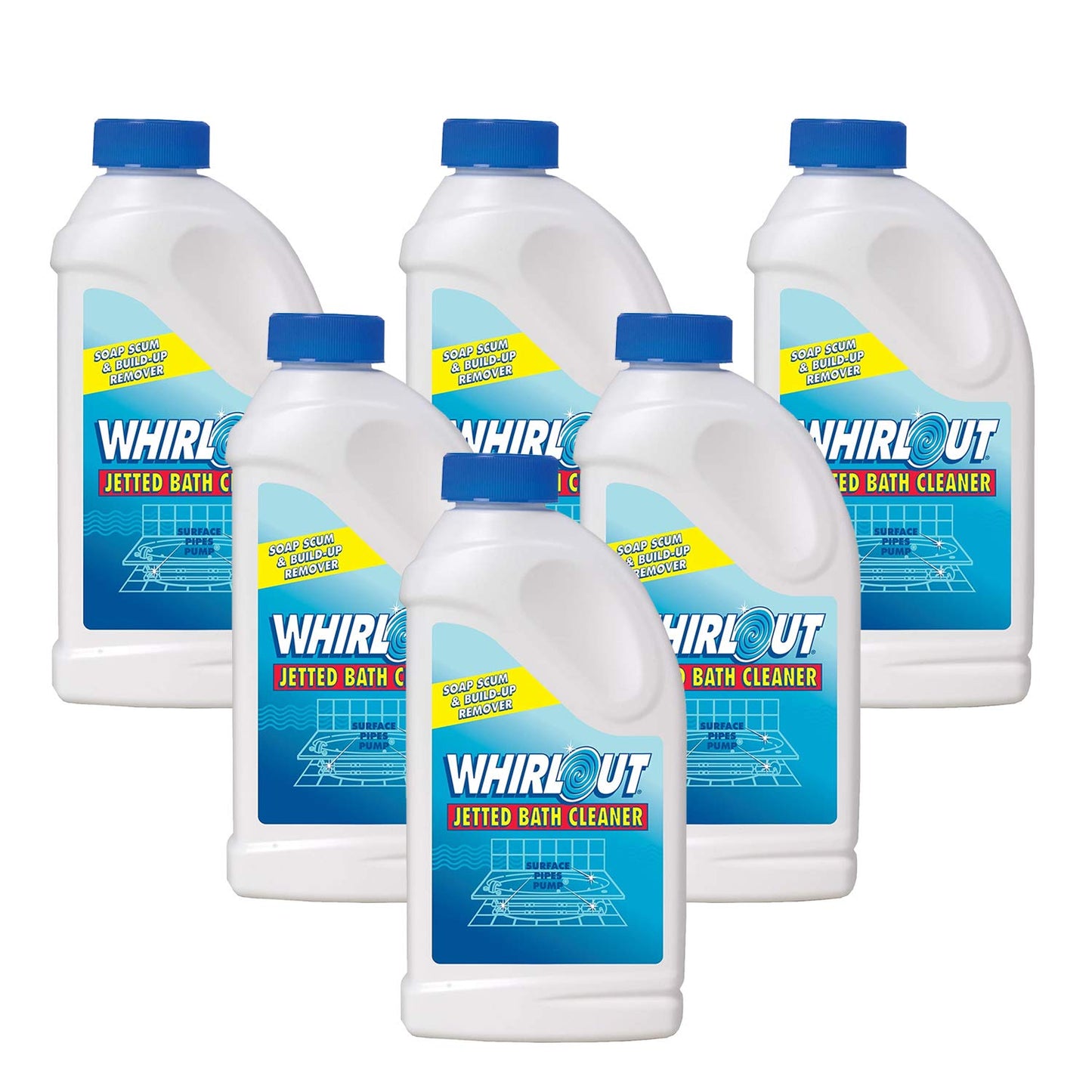WhirlOUT Jetted Bath and Hot Tub Cleaner, 22 Ounce, Pack of 6