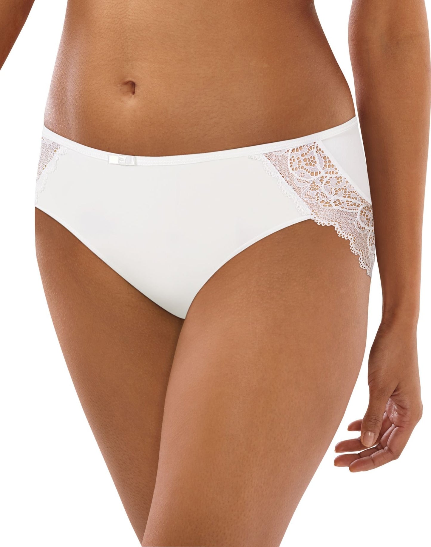 Bali Women's Cotton Desire W/ Lace Hipster, Black, 9