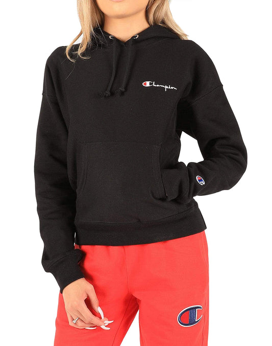 Champion Women's Reverse Weave Hoodie, Left Chest C, Active Blue-Y06145, Medium